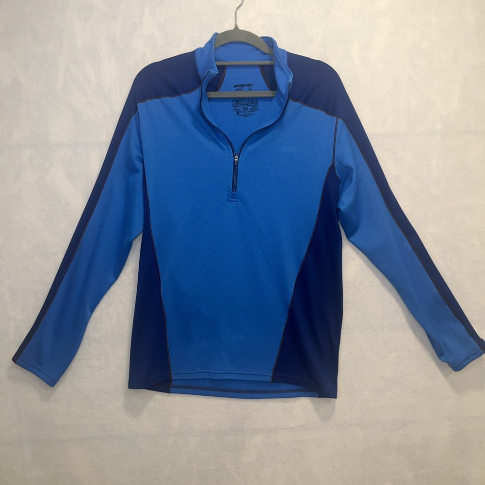 Patagonia Capilene 3 Midweight Sweater Mens Small Blue 1/2 Zip Jacket Pullover